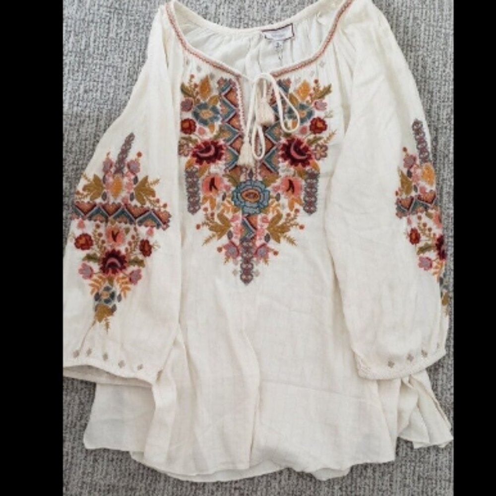 Johnny Was Clansy Peasant Blouse size XL, NWT